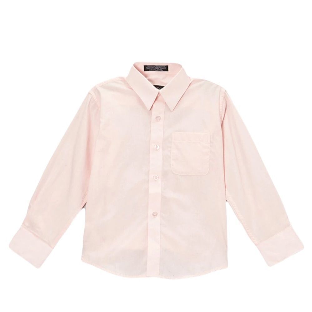 Boys Ferrecci Brand Light Pink Premium Solid‎ Cotton Blend Button Down Shirt 7